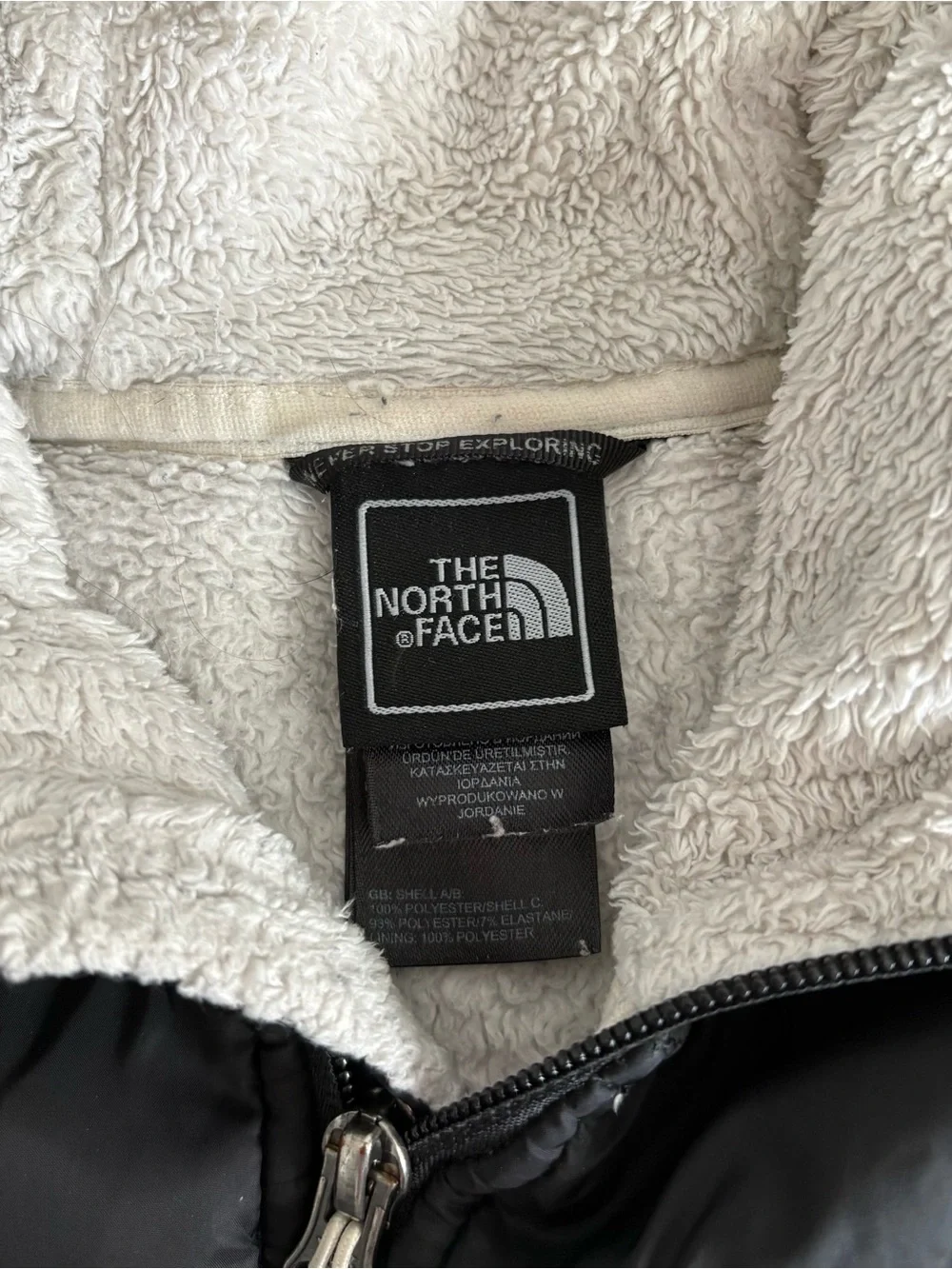 The North Face Kids Hooded Sherpa Jacket in White & Black